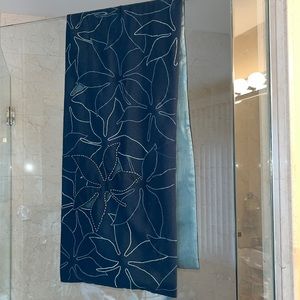 Altea Milano Dry Cleaned Blue Wool Scarf With Light Blue Silk Lining